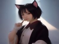 两只猫咪面对面互相对视，一动不动僵持超过三分钟，画面静默而荒诞，搞笑猫咪视频