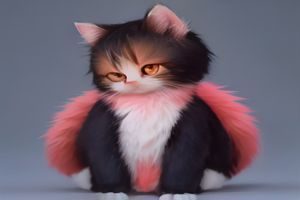 缅因猫站立全身镜头，毛发浓密呈棕虎斑色，体型魁梧，被称为猫中之犬，品种图鉴视频